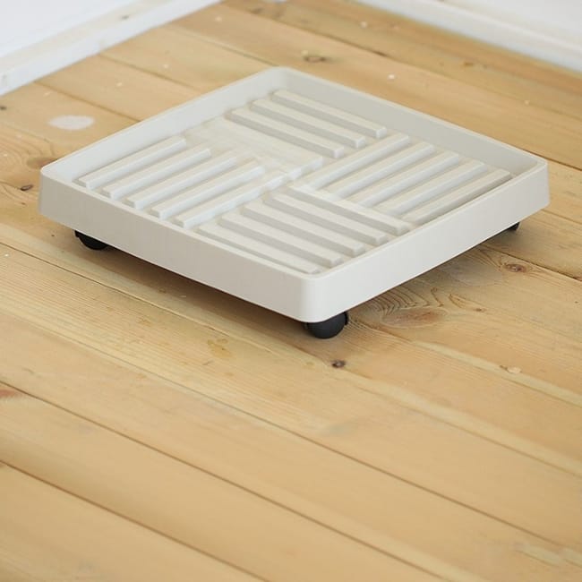 Mobilny pojemnik na doniczki z kółkami, łatwy do przemieszczania, wielofunkcyjny – 36 × 40,6 × 7 cm