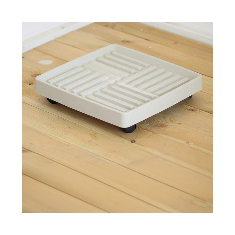 Mobilny pojemnik na doniczki z kółkami, łatwy do przemieszczania, wielofunkcyjny – 36 × 40,6 × 7 cm