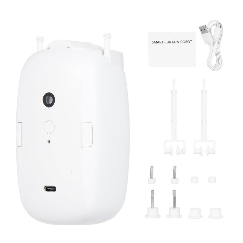 ACRIMO Rail De Rideau Motorisé Solaire 4m - Kit Intelligent Sans Électricité, Ouverture Centrale