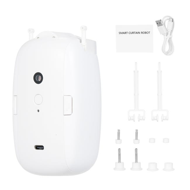 ACRIMO Rail De Rideau Motorisé Solaire 4m - Kit Intelligent Sans Électricité, Ouverture Centrale