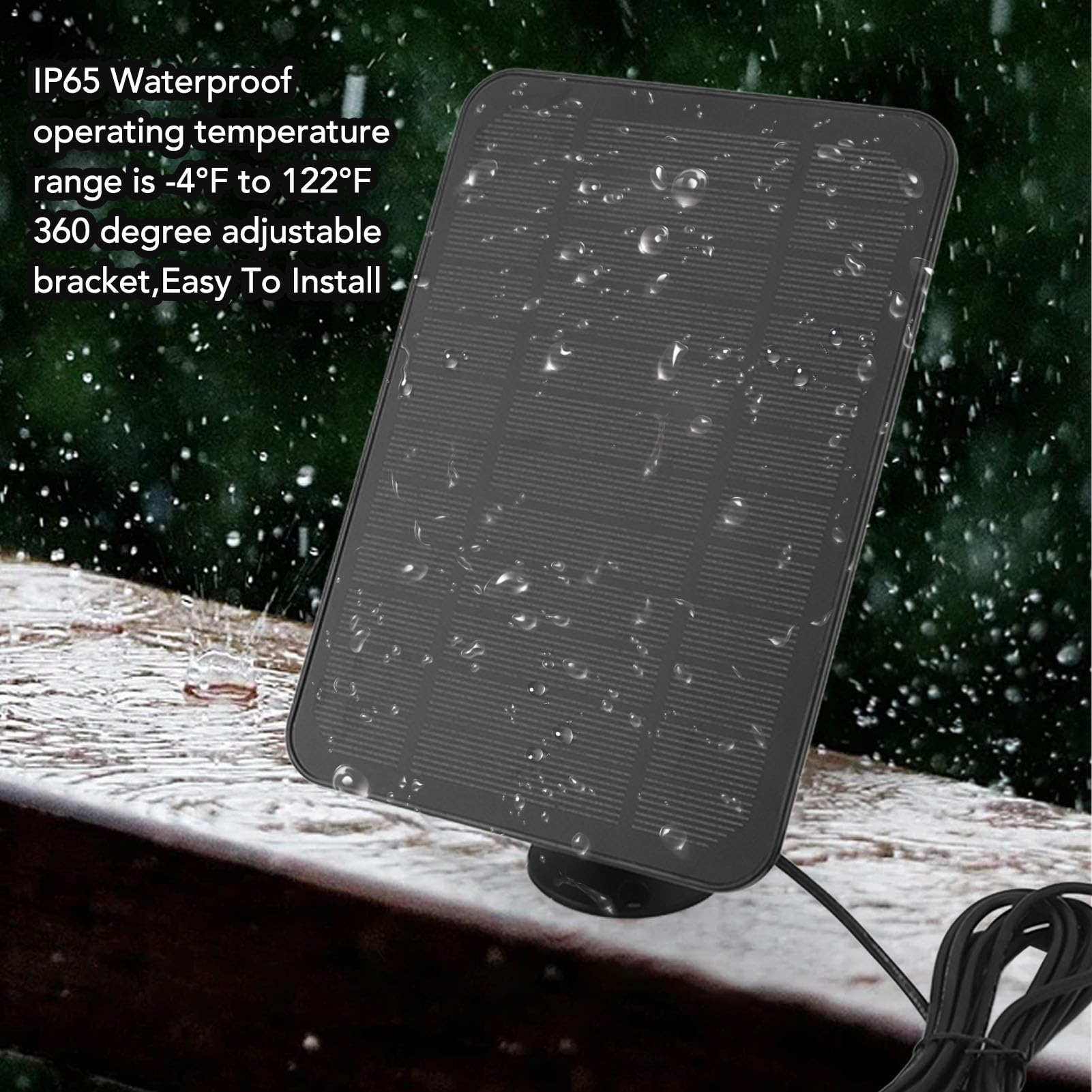 Pannello Solare Per Telecamera Di Sicurezza - Impermeabile IP66 Con Staffa 360&deg;