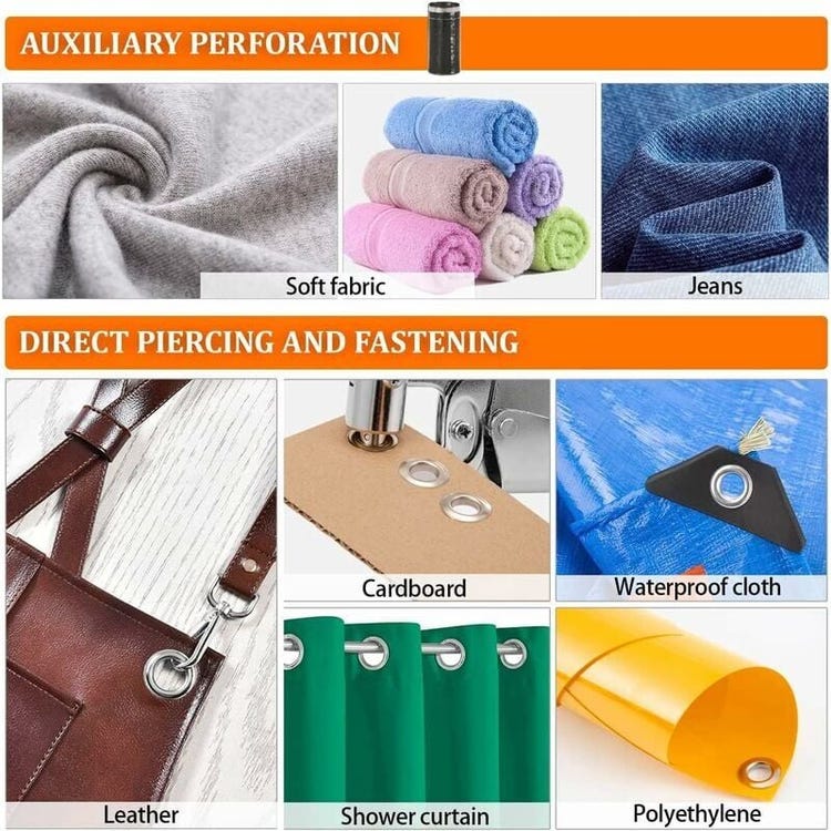Pince à Oeillets pour Bâches, lot de 300 Oeillets (Ø 10 mm), Pince à oeillet Portable pour Tissus, Bâche, Cuir,TRIMEC - 4