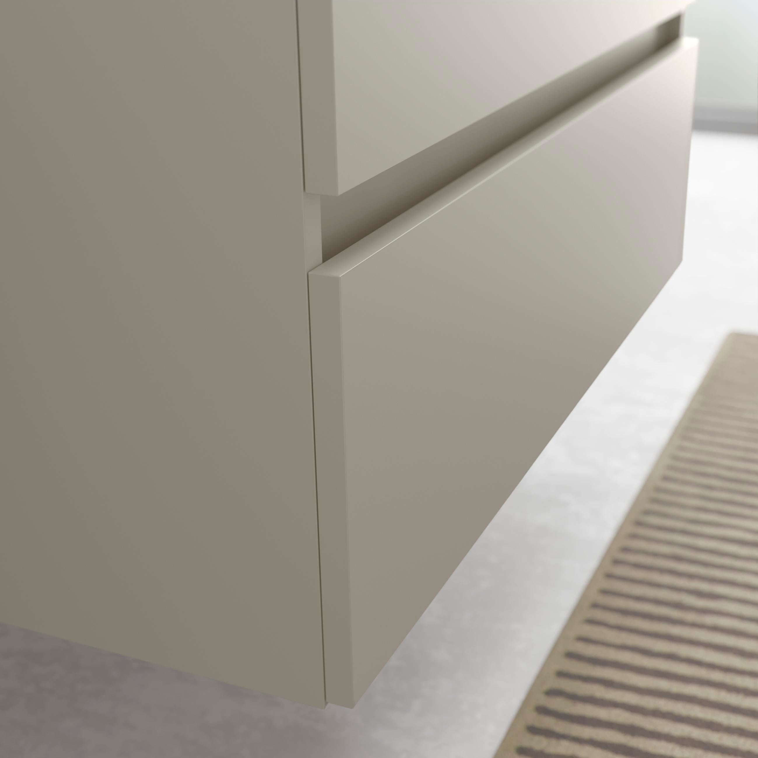 Meuble de salle de bain BEQUIA Gris mat 120cm 4 tiroirs Vasque à poser 2 vasques Porcelaine - 3