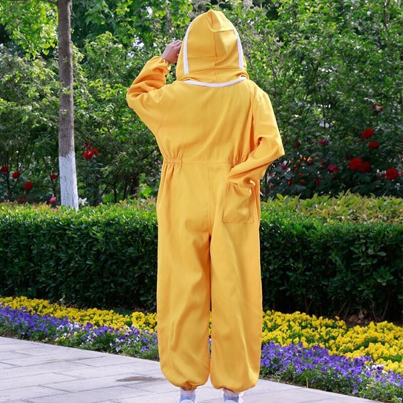 Combinaison d'apiculture professionnelle, avec gants d'apiculture et voile d'escrime, combinaison anti-guêpes confortable, XXL - 2