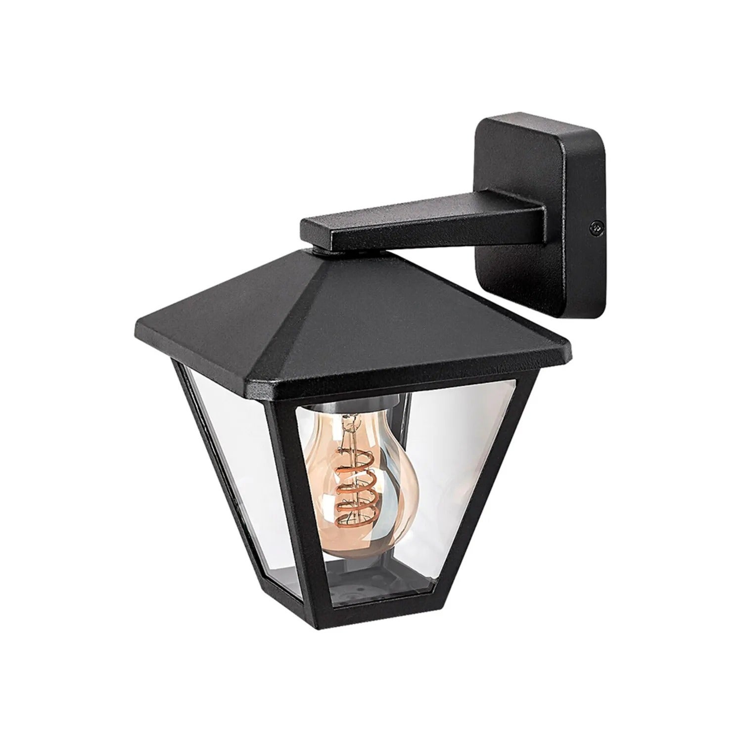 Kinkiet zewnętrzny Paravento czarno-przezroczysty 1xE27x40W wym:22x16x19,5cm IP44 Rabalux