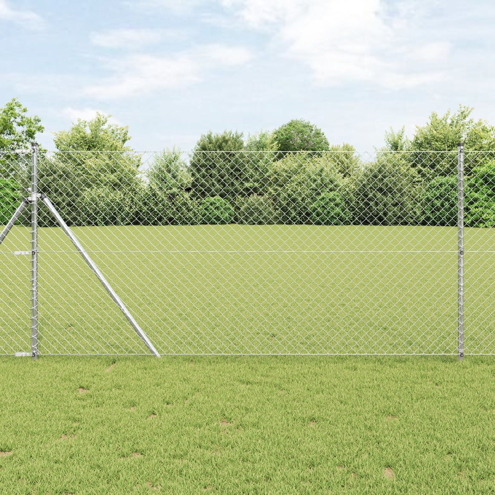 Ogrodzenie łańcuchowe Srebrny 10 x 1,4 m Stal galwanizowana vidaXL
