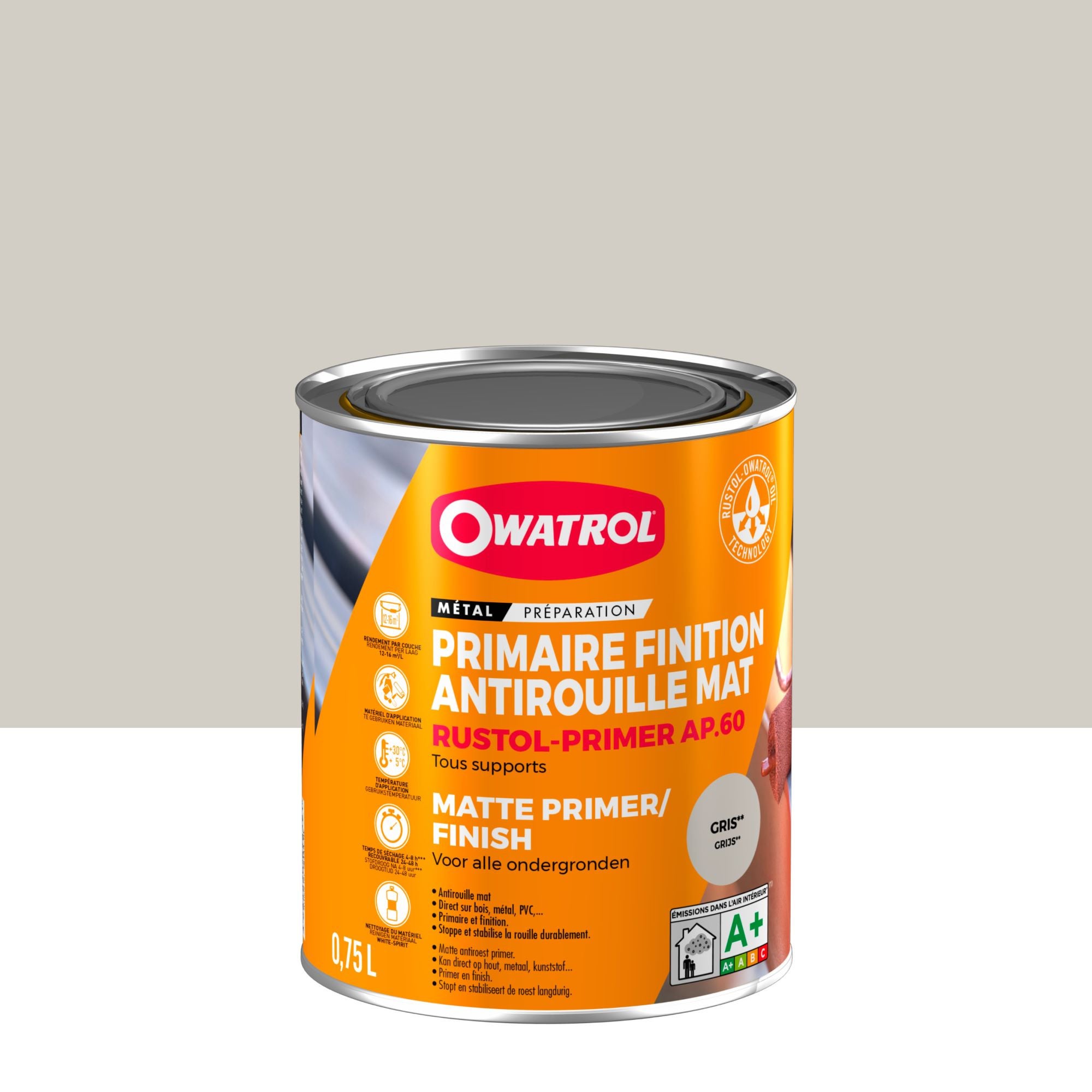 Primaire et finition mat antirouille Owatrol RUSTOL® PRIMER AP 60 Gris — free download