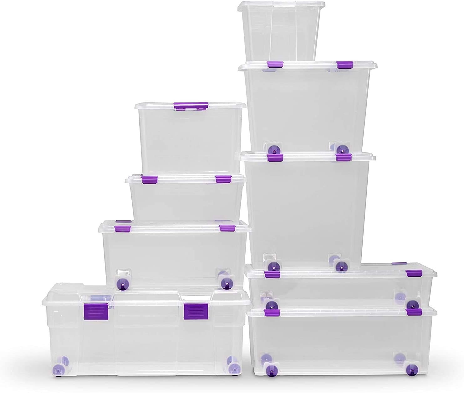 COM-FORT HOUSE | Caja de Almacenaje | Caja de Plástico Transparente |Capacidad de 70 litros | Medidas 510 x 410 x 460 mm | Lote de 4 Unidades - 7