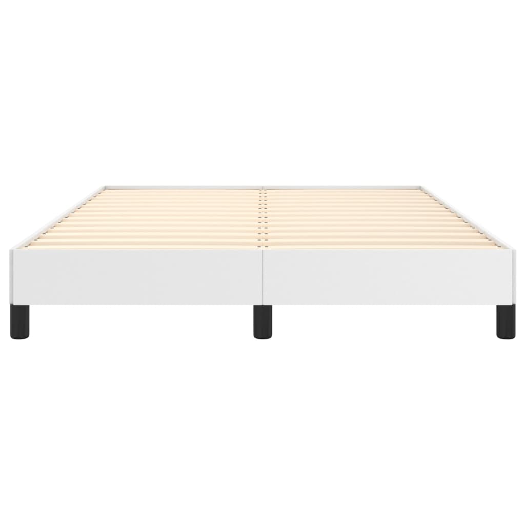 Cadre de lit sans matelas blanc 140 x 190 cm similicuir - 5
