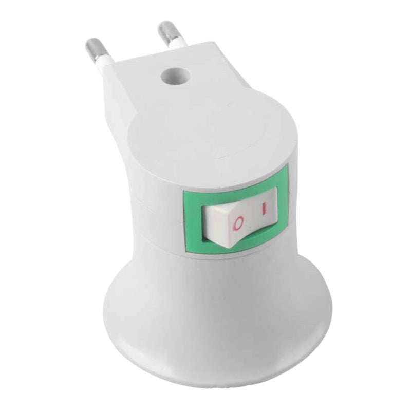 Lot de 2 adaptateurs prise UE vers E27 pour ampoules LED, avec interrupteur marche/arrêt portable. - 3