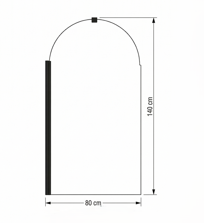 Pare - baignoire rainuré flûté – 80 x 140 cm – Or brossé – LIVIA - 4