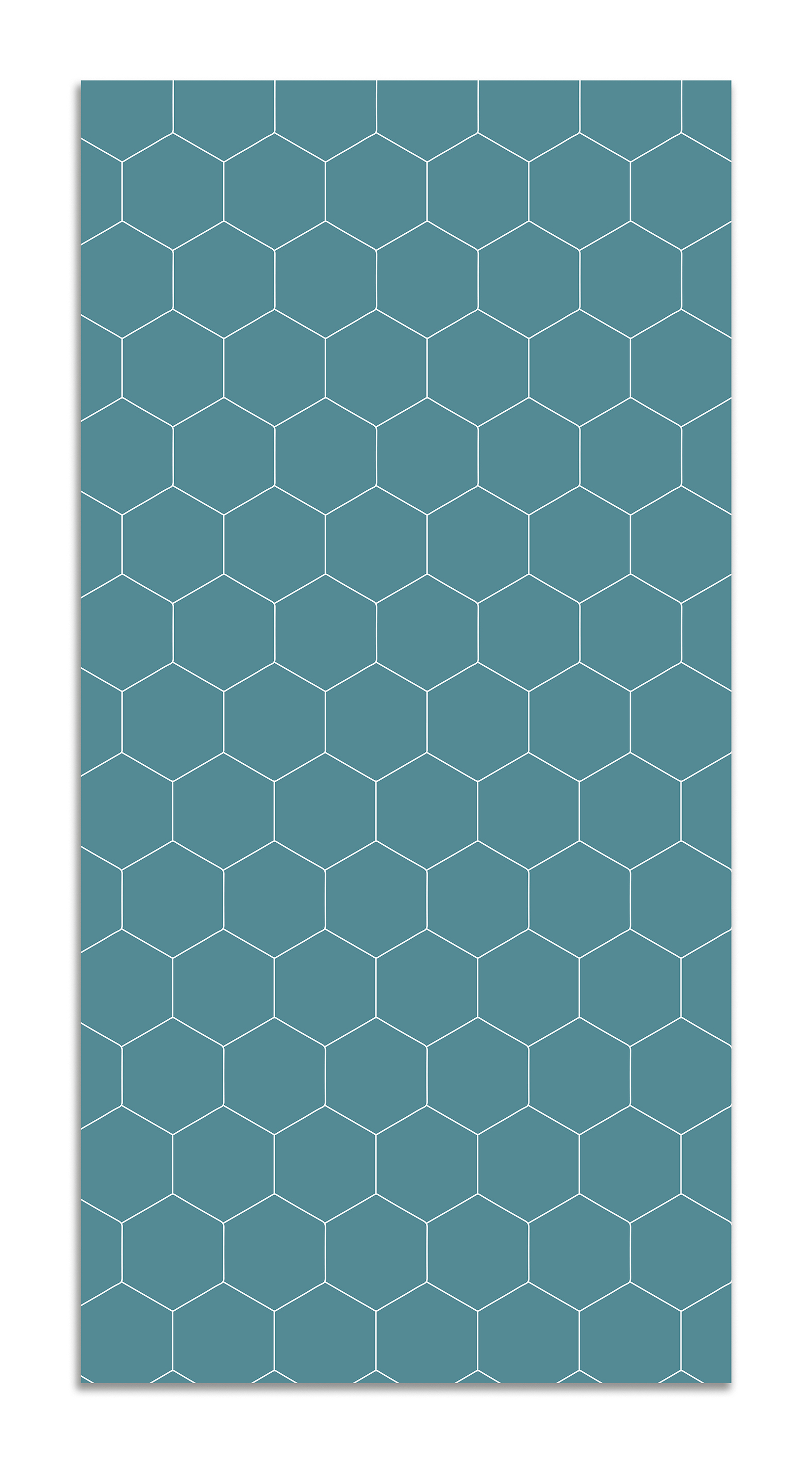 Panorama alfombra vinílica mosaico hexágonos azul 40x80 cm - alfombra cocina vinilo - alfombra salón antideslizante e ignífuga