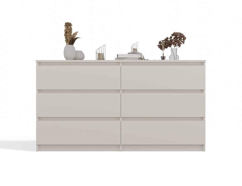 Komoda: 6 szuflad, kaszmir, 40 x 75 x 140 cm - 3