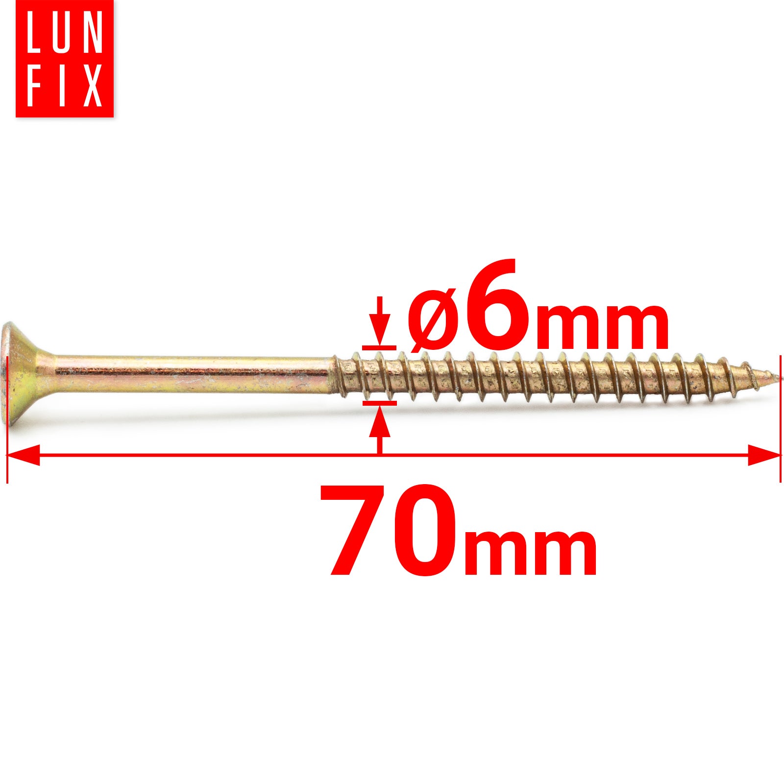 Wkręty do drewna uniwersalne 6x70mm 200szt. - 2