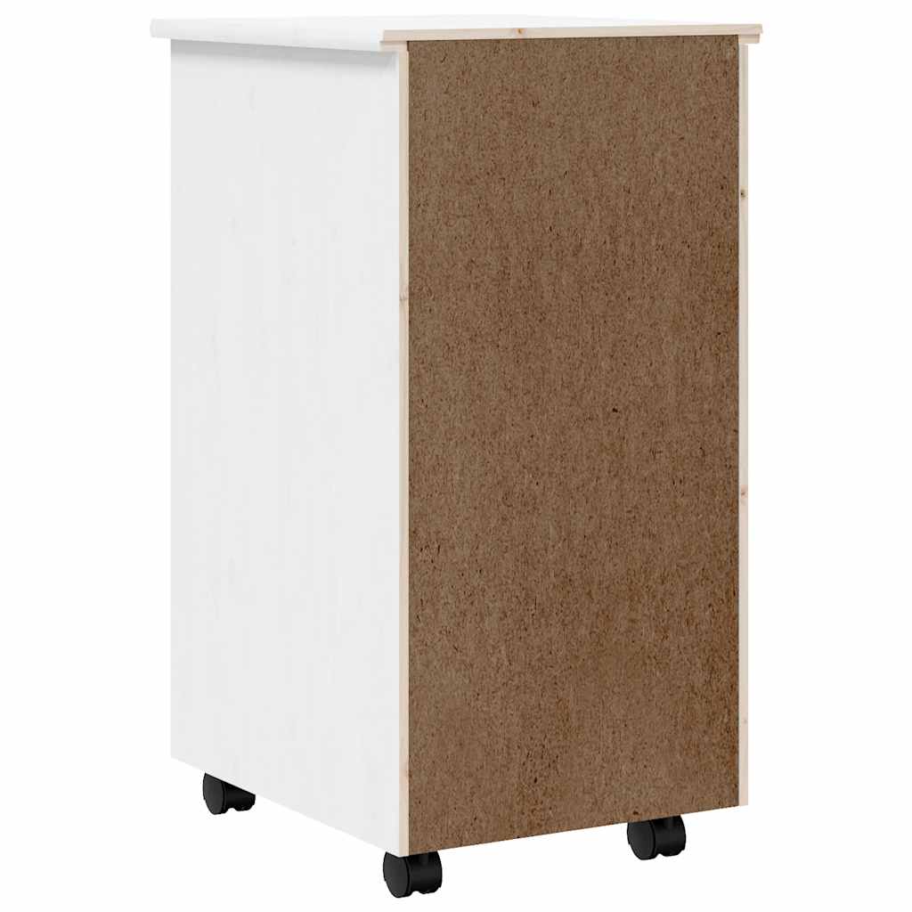 Armoire roulante avec tiroirs MOSS blanc bois de pin solide vidaXL - 6