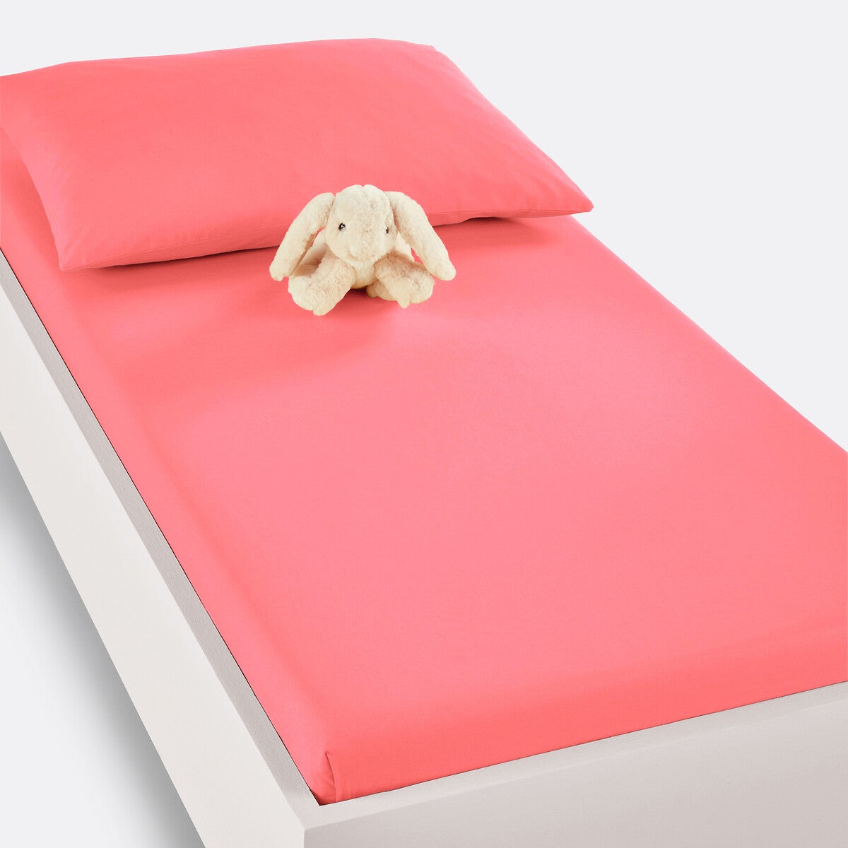Drap housse bébé coton uni, Scenario Rose 60 x 120 cm Leroy