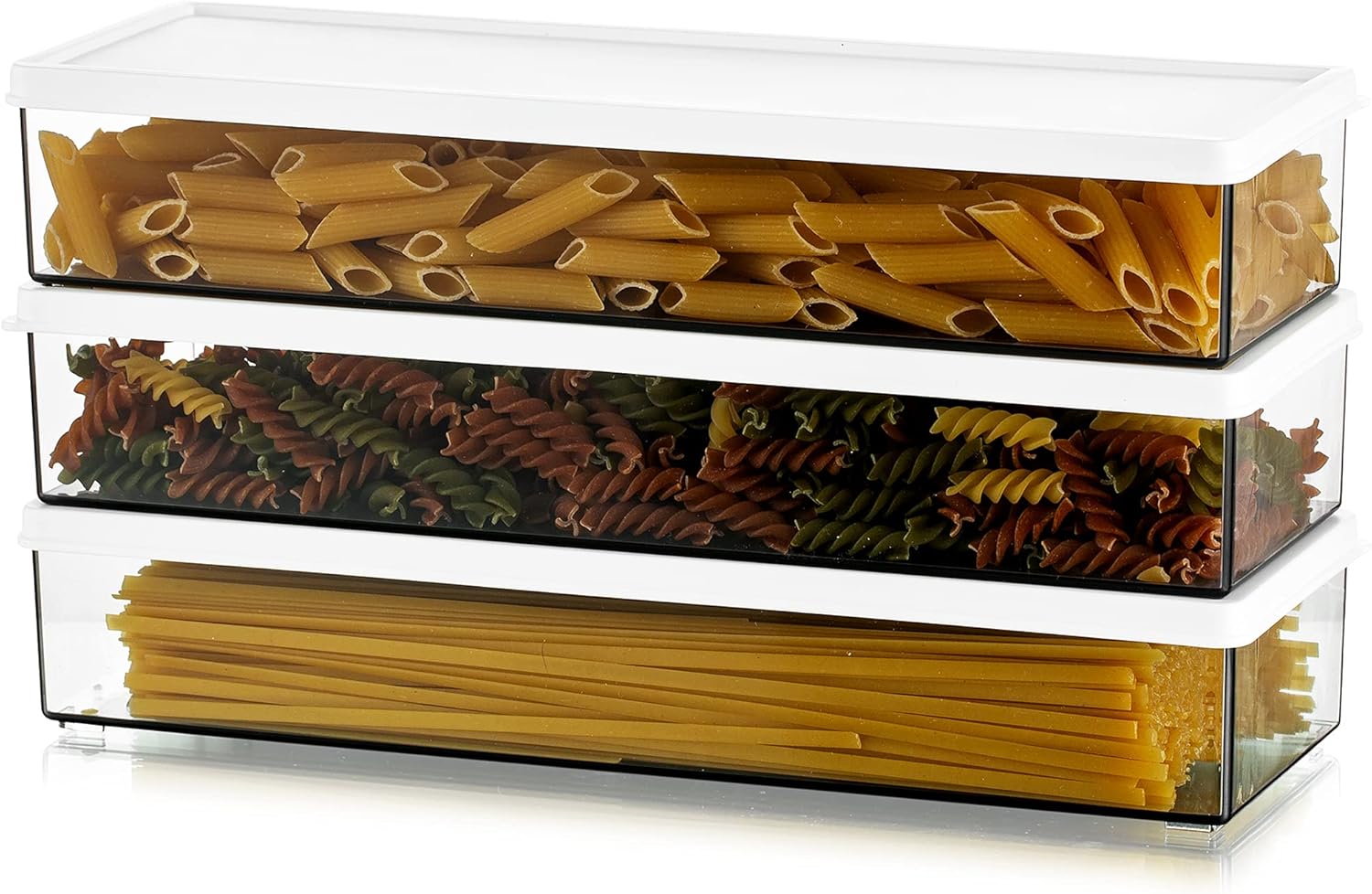 Plastikowe pojemniki na makaron, hermetyczne słoiki na spaghetti, pojemniki na makaron z pokrywkami, trwałe i składane pojemniki do przechowywania żyw