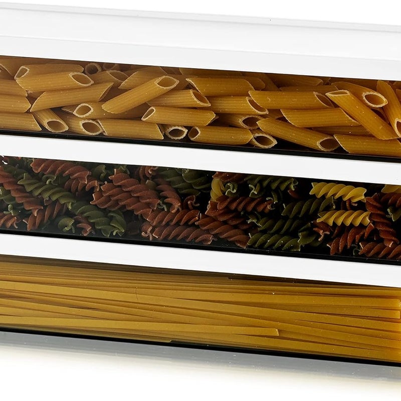 Plastikowe pojemniki na makaron, hermetyczne słoiki na spaghetti, pojemniki na makaron z pokrywkami, trwałe i składane pojemniki do przechowywania żyw