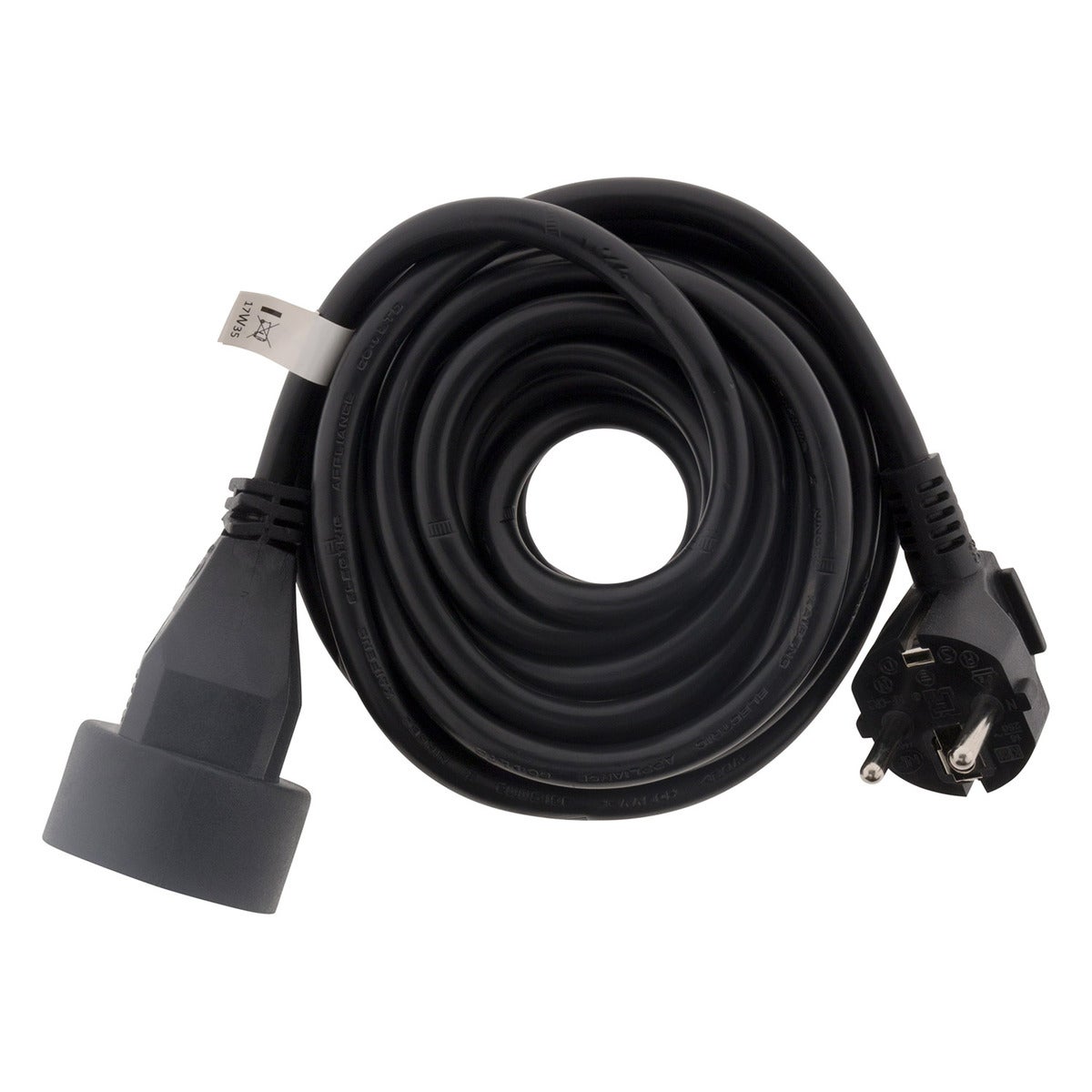 Prolongateur 16A 2P+T HO5VV-F 3G1,5mm² - noir 10m - Zenitech - 2
