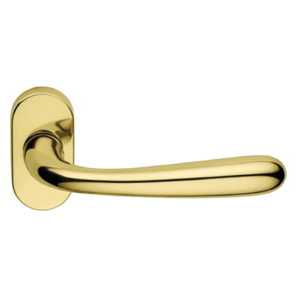 POIGNÉE DE PORTE BLINDÉE ROSE OVALE 'DROP' Gauche - chrome satiné ...