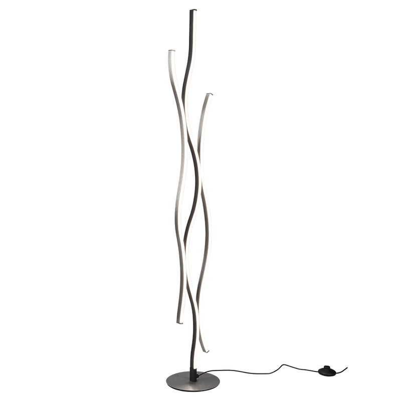 Lampa podłogowa LED BLAZE 28W Od 2700 do 3500K 3250lm metal srebrno-czarna wym:138x20,5x20,5cm Trio