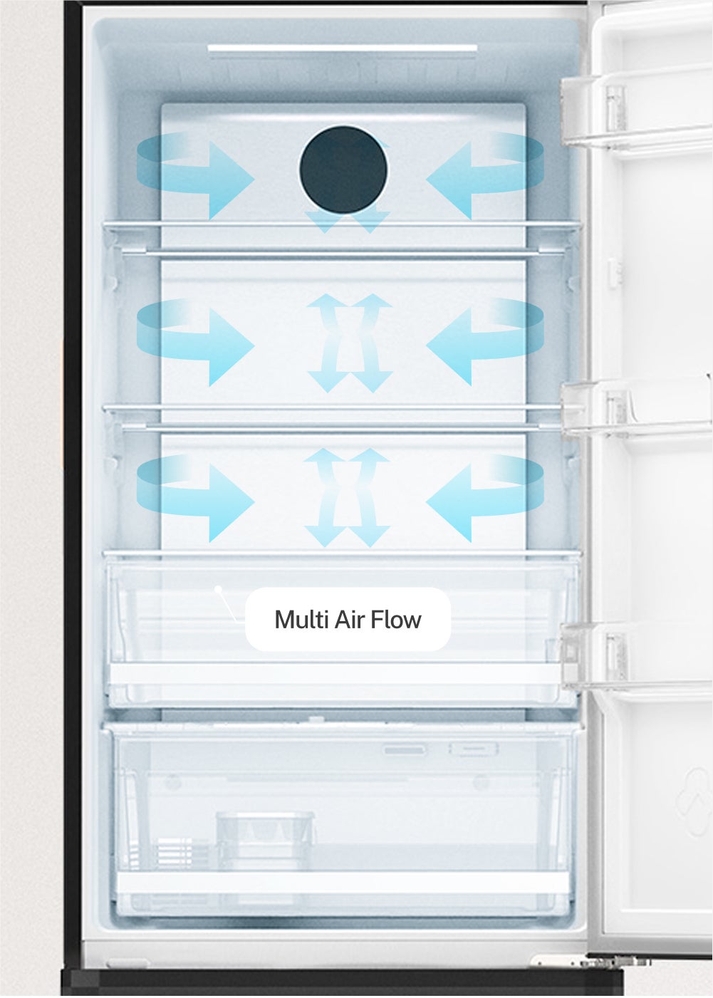 CREATE - FRIDGE STUDIO COMBI PRO 402 - Réfrigérateur-congélateur combiné 402L No Frost avec Space Pro et Care+- Blanc cassé - 6