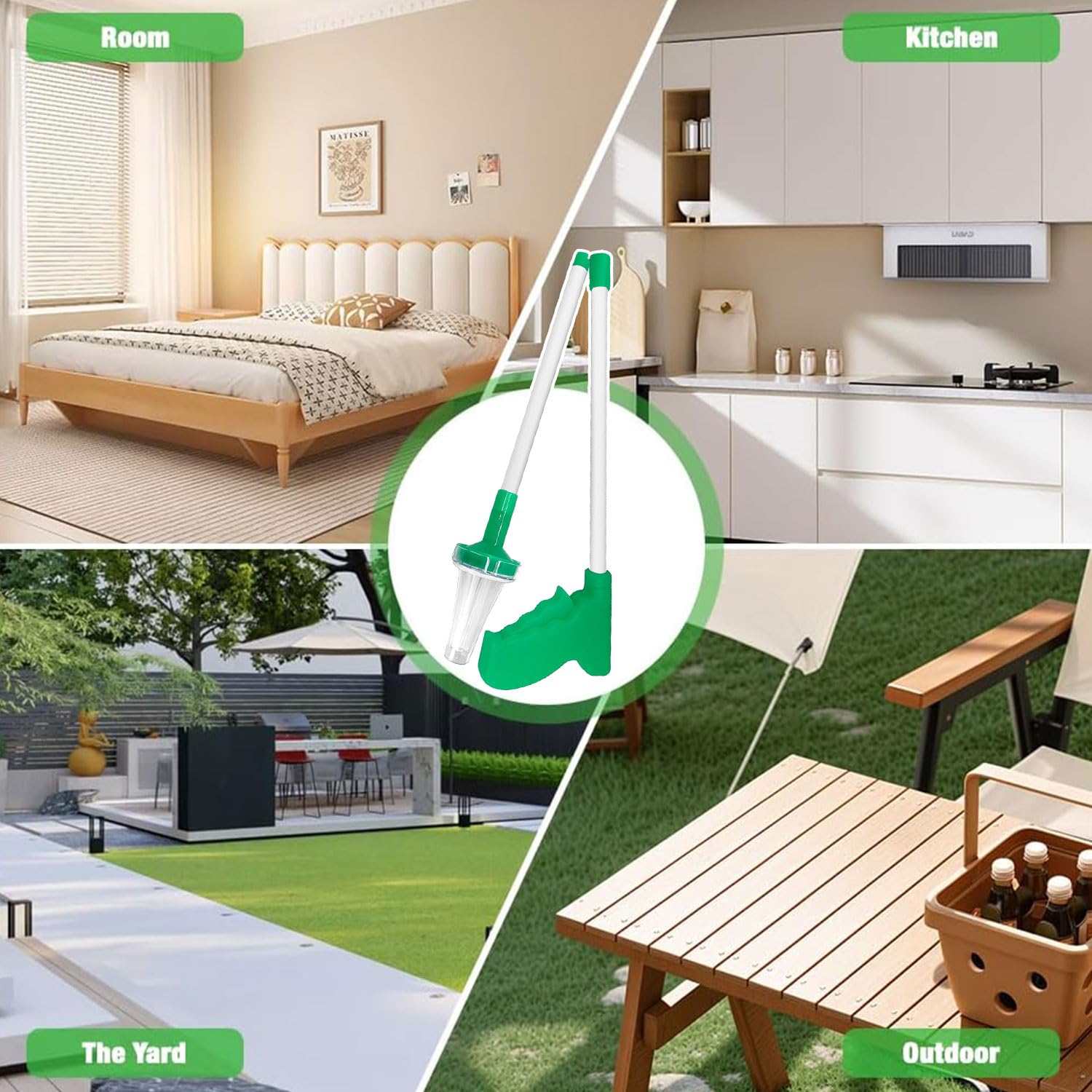 Attrape-araignées portatif, attrape-araignées à long manche, adapté pour une capture en toute sécurité, vert - 7