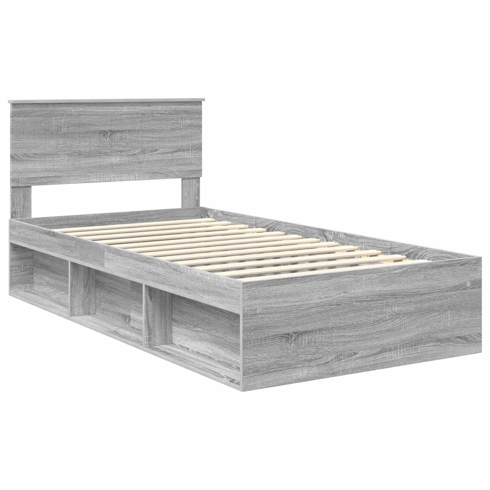 Cadre de lit Gris 100 x 200 cm Pin massif - 4