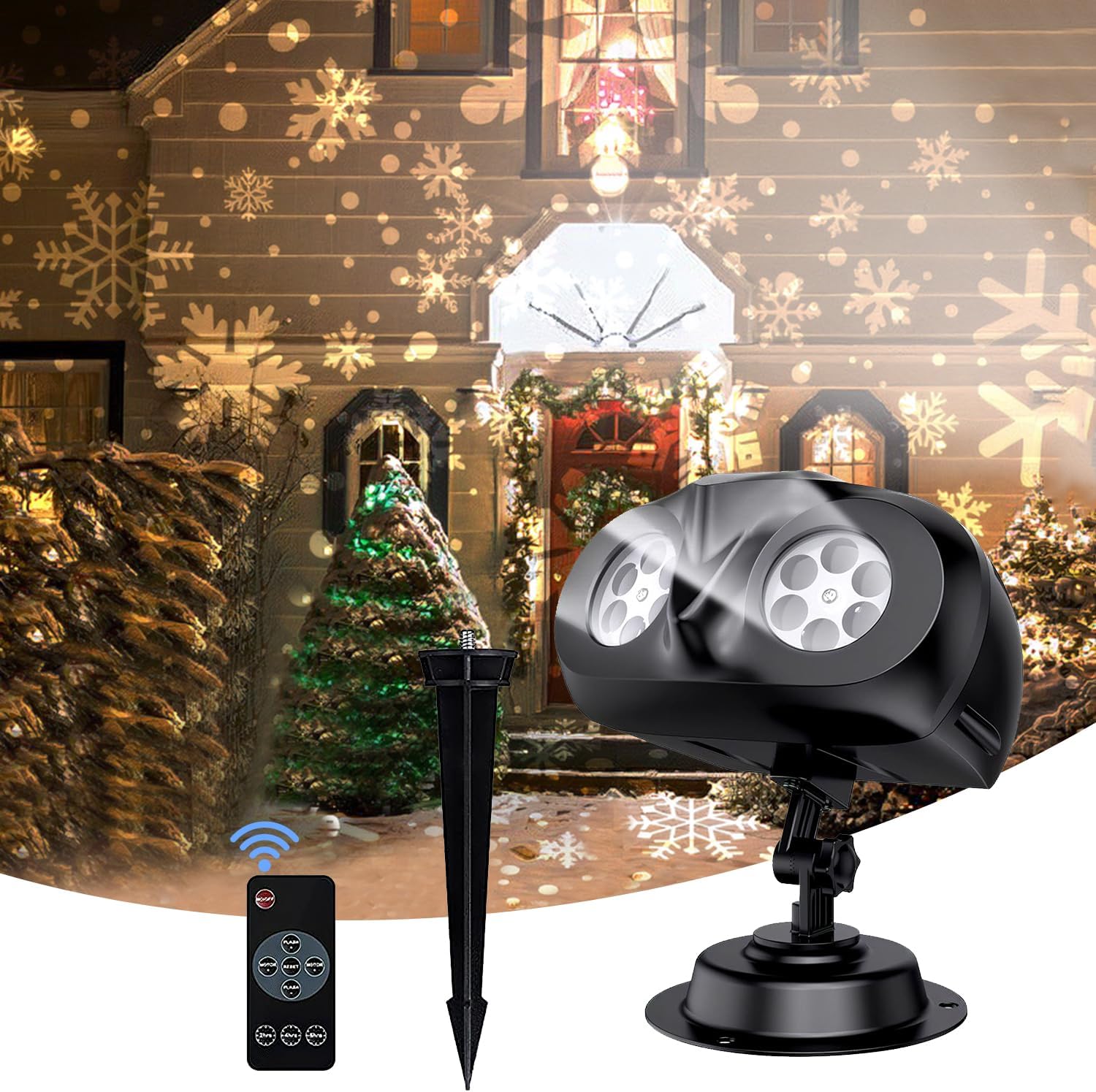 Projecteur Laser de noël flocon de neige, lumières de scène LED