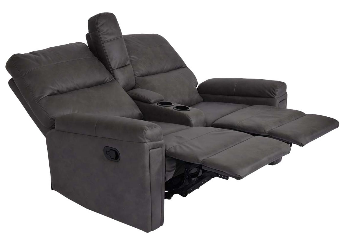 Poltrona da cinema 2 posti HWC-K17 regolabile tessuto grigio scuro - 5