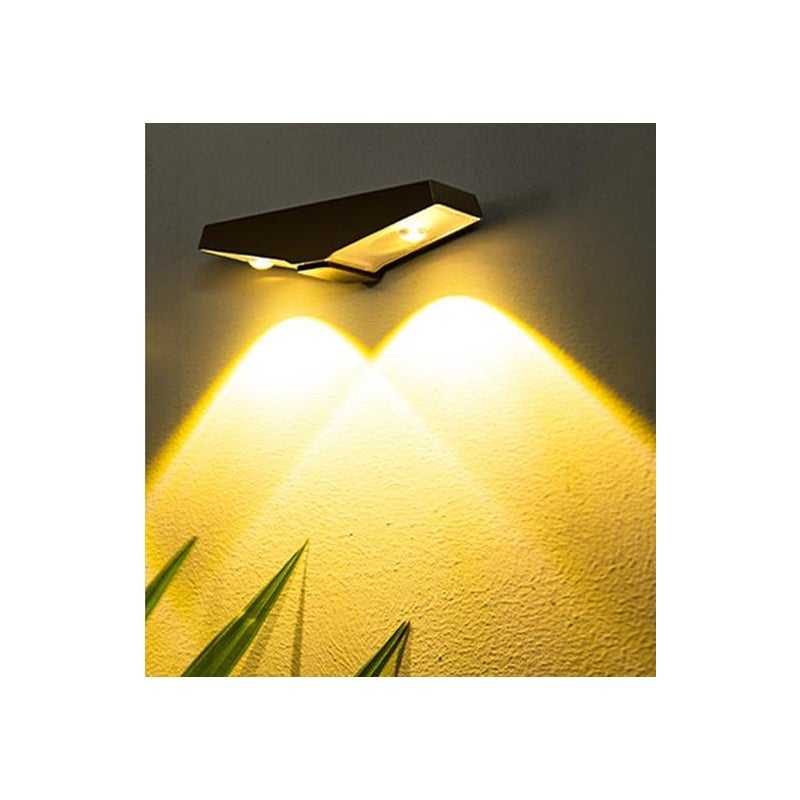 Zestaw 2 indukcyjnych lamp ogrodowych zasilanych energią słoneczną, dekoracyjne oświetlenie ścian i ogrodzeń (ciepła biel)