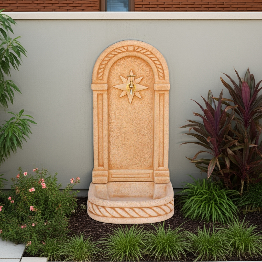 Fontaine murale Ouest 37x32x77cm. pour les Jardins en Betón Pierre. Couleur Carreau - 5