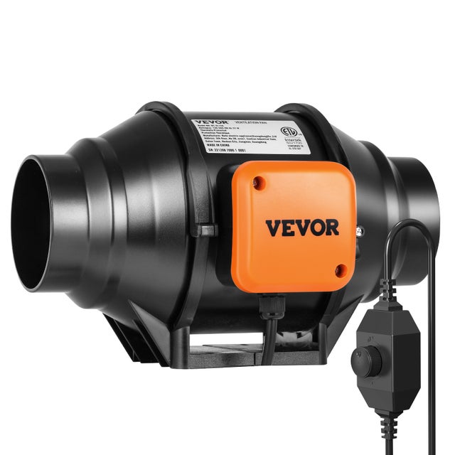 Extracteur d'Air en Ligne VEVOR Ø 102 mm, 36 W, 220 m³/h, Vitesse Variable, 45 dB, pour Conduit, Tente de Culture et Hydroponie