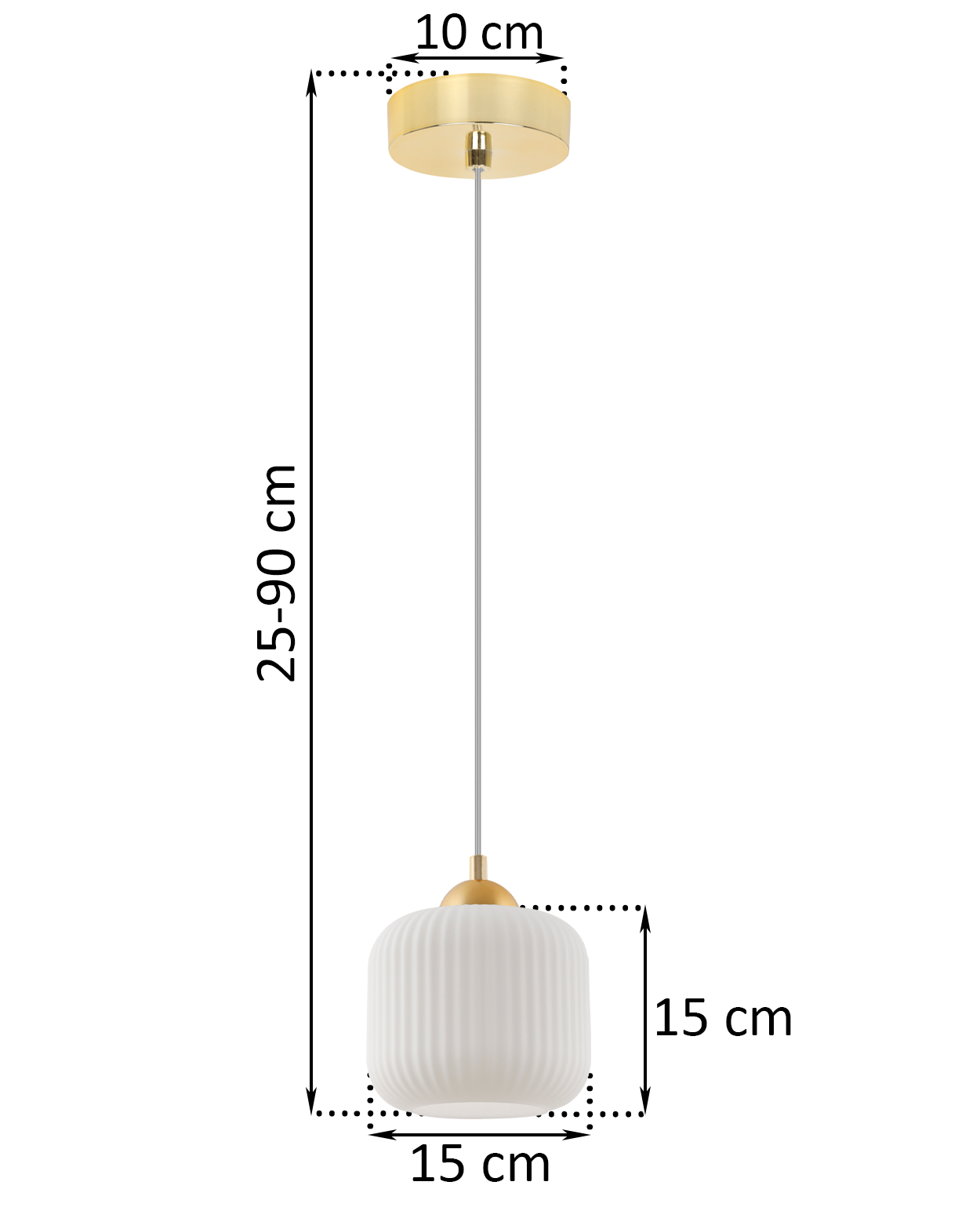 Lampa sufitowa wisząca Riffle loft 1xE27 klosz walec złoty/biały Light Home LH - 6