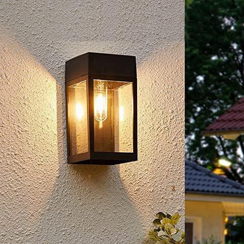 Solarne lampy ścienne do ogrodu, na drzwi, patio i werandę - Klasyczna czerń (zestaw 2 sztuk)