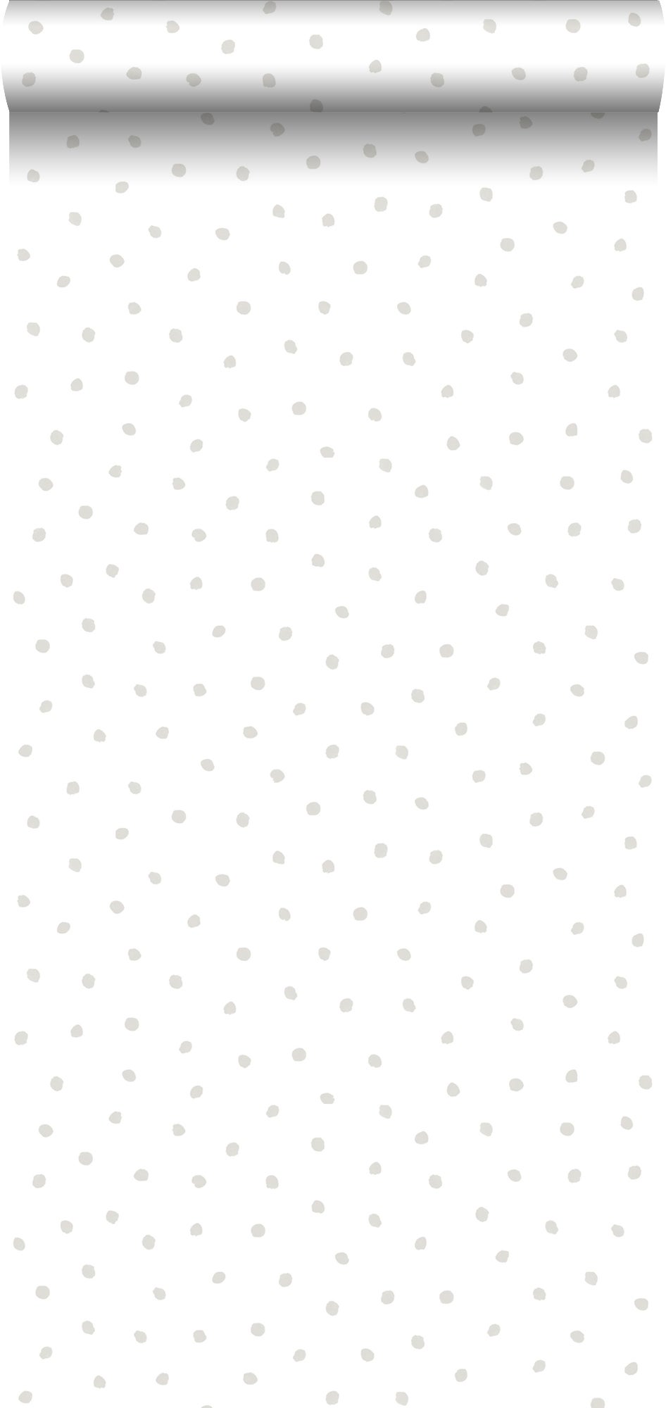 Tapeta kropki szarymIbiałym - 53 cm x 10.05 m - ESTAHOME