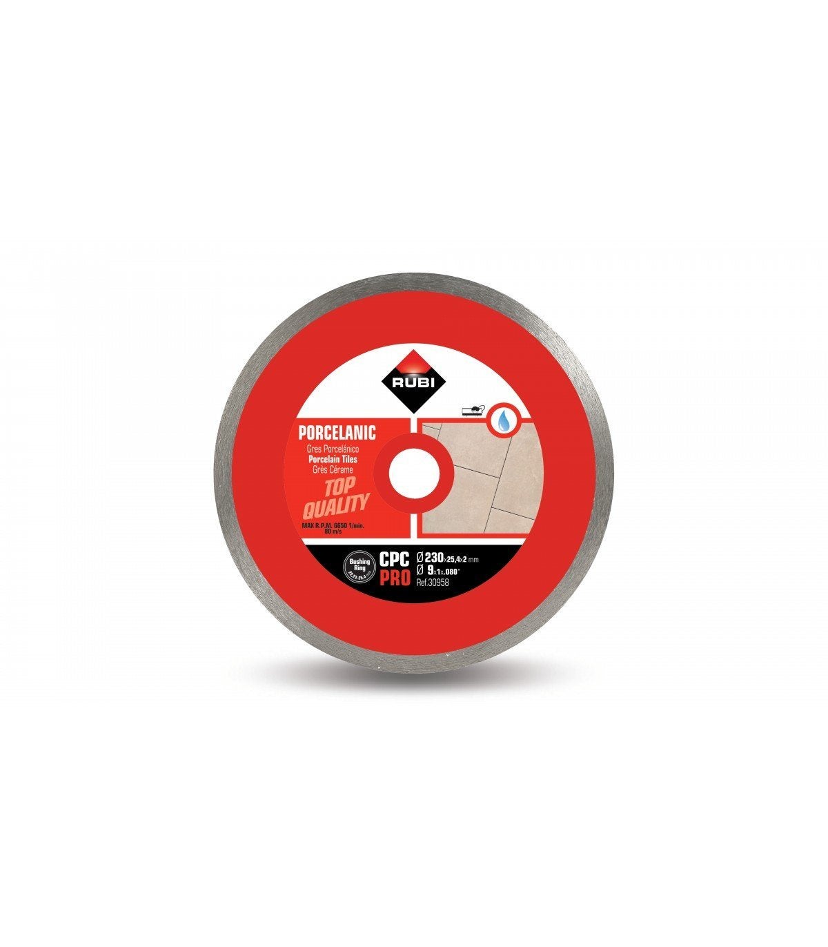 Disque Diamant grés porcelaine continu 2.2mm CPC RUBI - 230 mm - 2