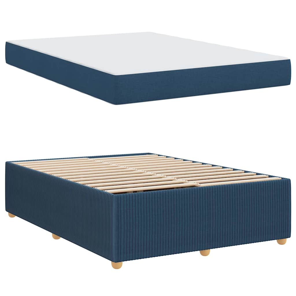 Cadre de lit avec matelas avec matelas Bleu 160 x 200 cm tissu - 6