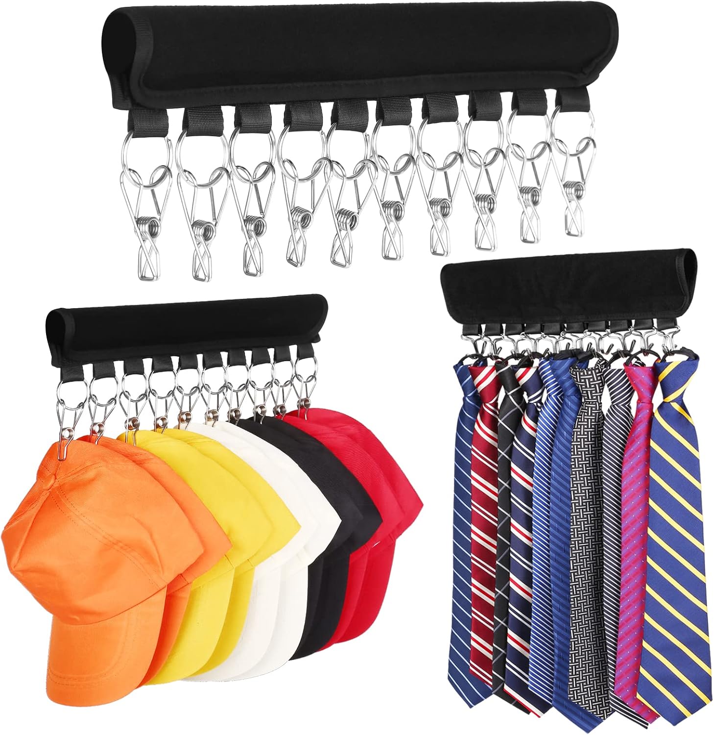 8 grucce per cappelli per armadio, organizer multifunzionale