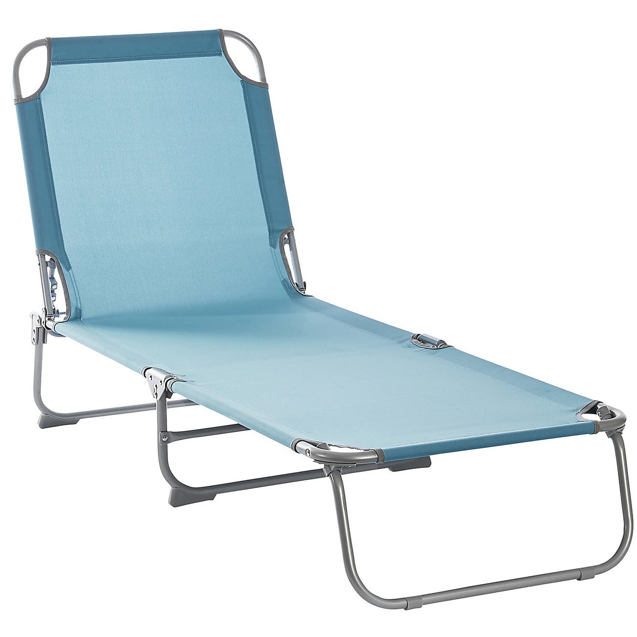 Sezlong pliant 186 x 56 cm, pentru plaja sau gradina, albastru, capacitate 110kg