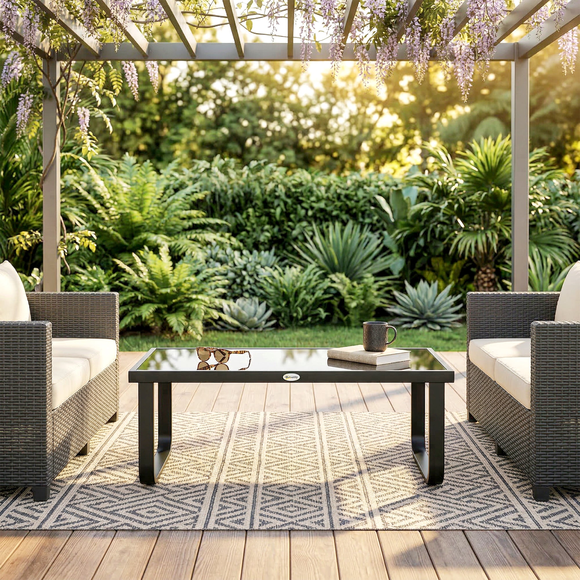 Table basse de jardin métal Outsunny - 9
