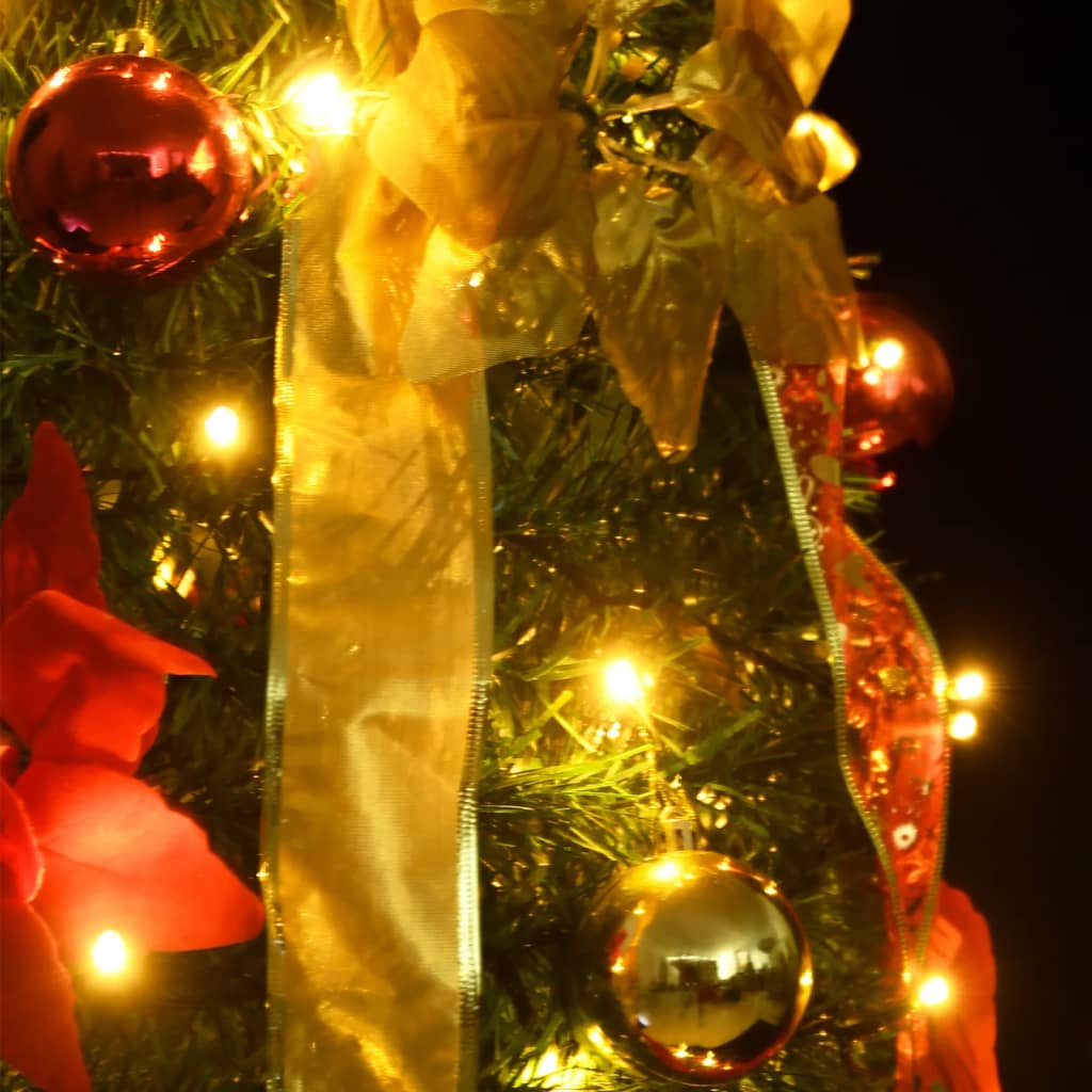 Sapin de Noël artificiel | Arbre de Noël | Décoration de Fête de Noël escamotable 100 LED vert 150 cm527228 - 3