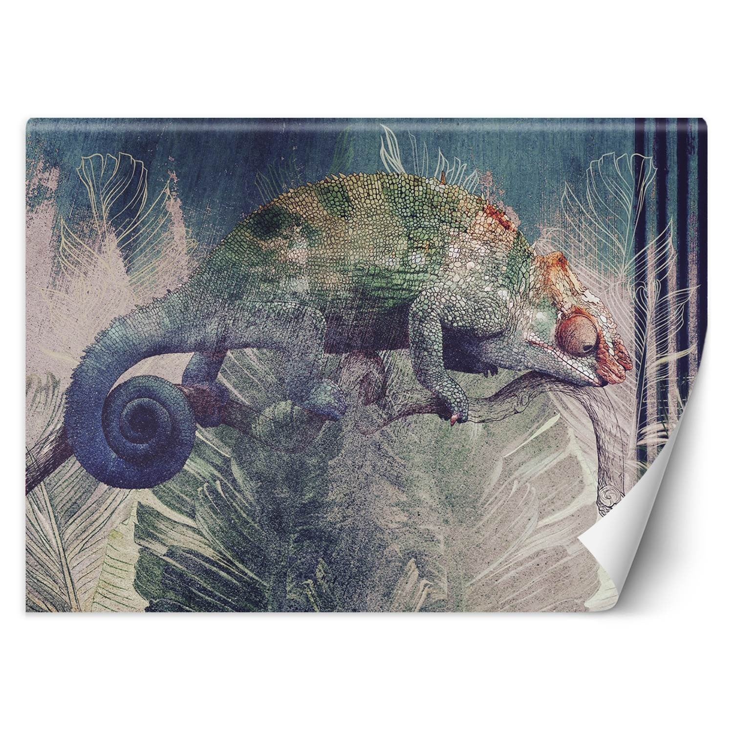 Fototapeta, Kameleon na gałęzi w dżungla 450x315