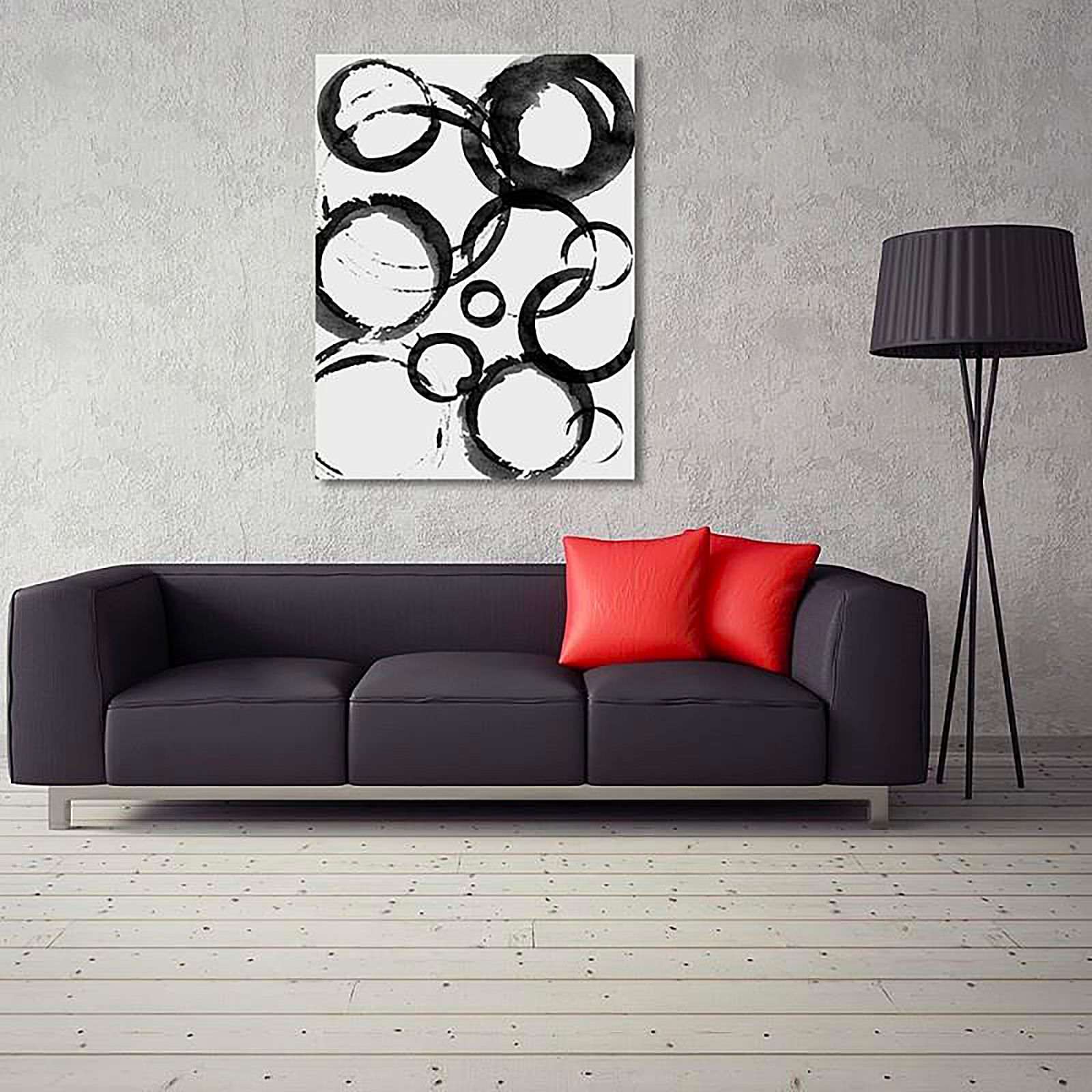 Tableau bois cercles abstraits - 40 x 50 cm - 3