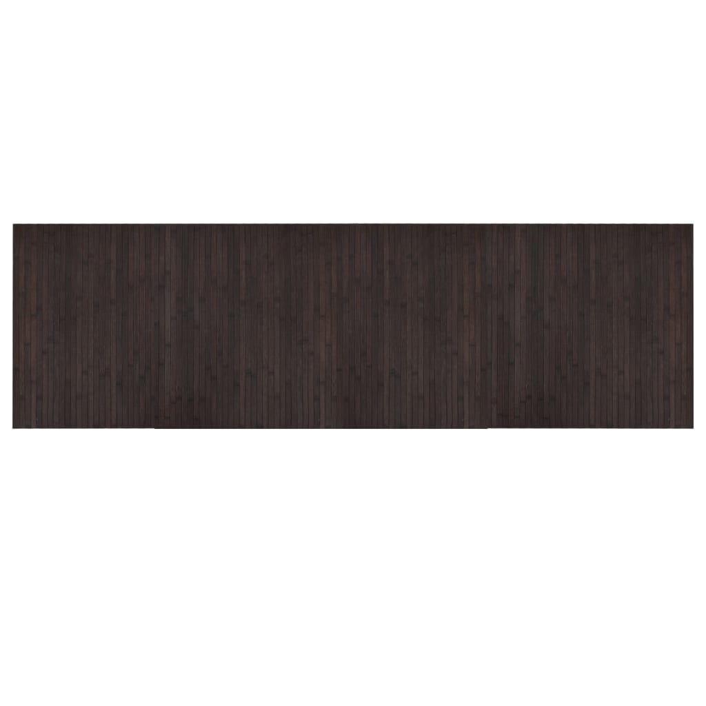 Tapis rectangulaire marron foncé 60x200 bambou - 2