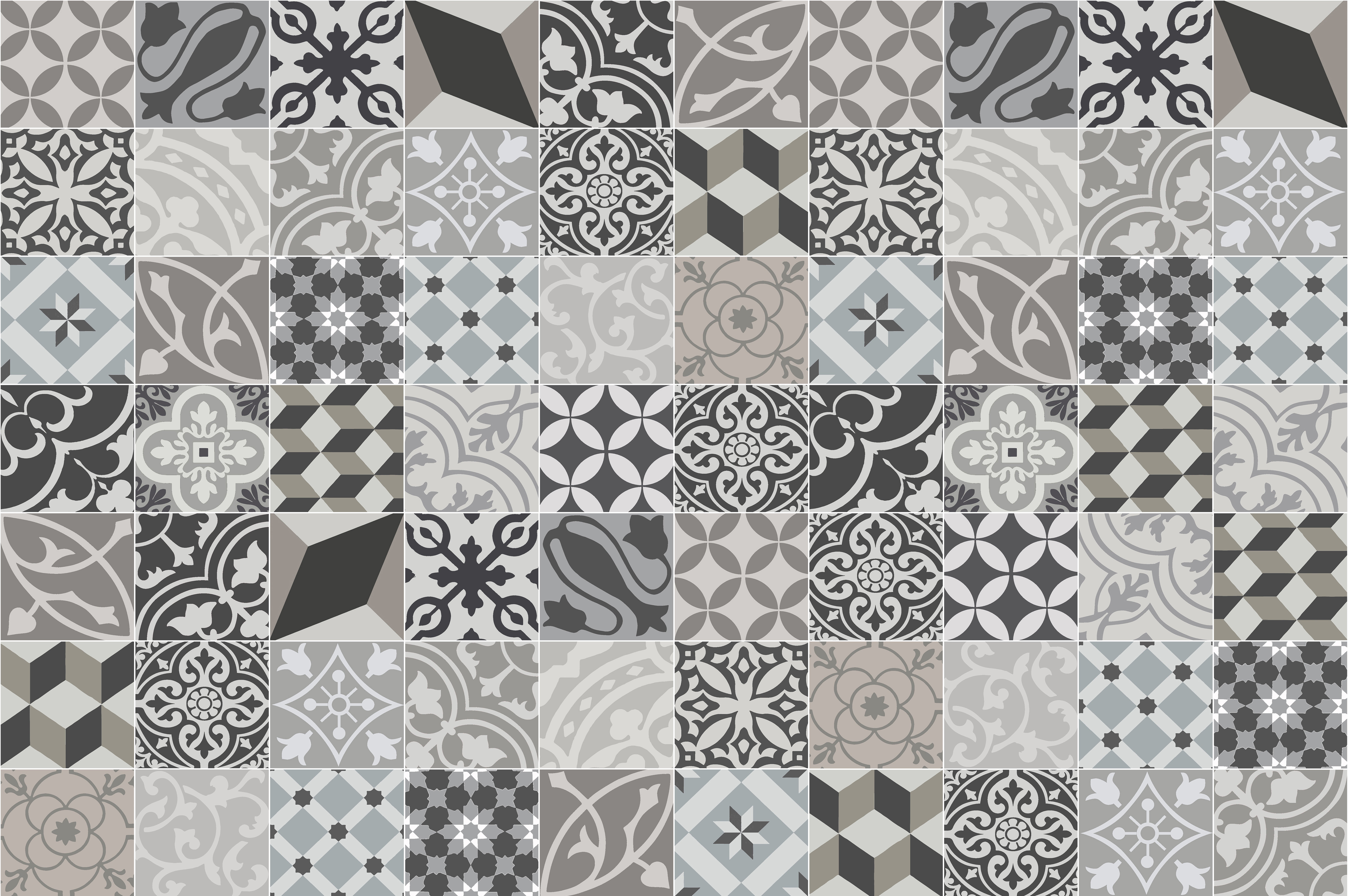 Alfombra de vinilo trujillo 1 133x200 cm - pvc antideslizante, vinilica para cocina o salón, lavable, estilo hidraúlico