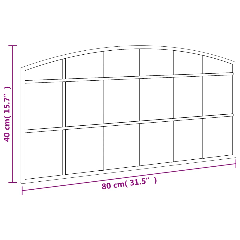 Miroir mural noir 80x40 cm arche fer - 6