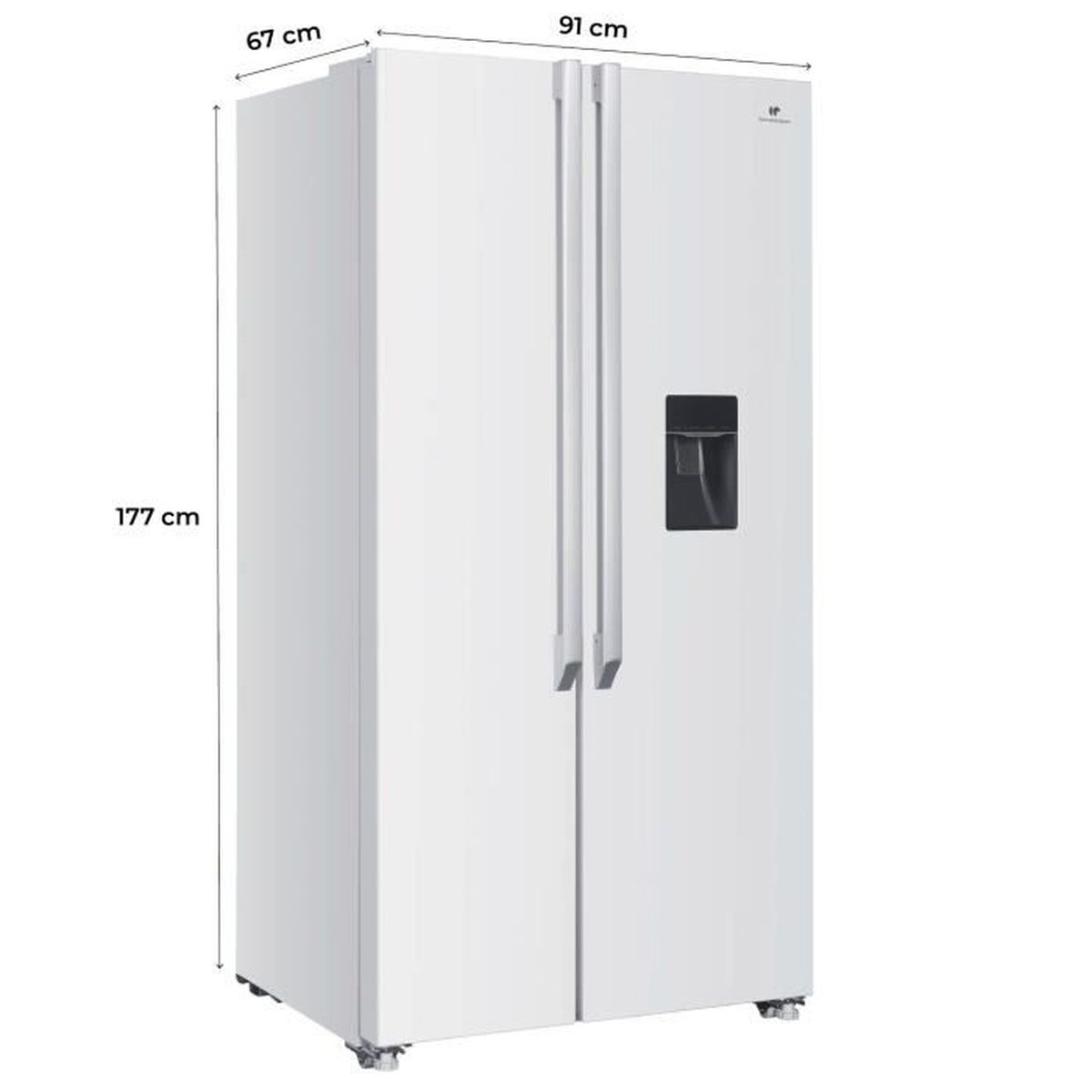 Réfrigérateur américain Continental Edison CERA532NFWD 529 L No Frost distributeur d eau blanc - 5