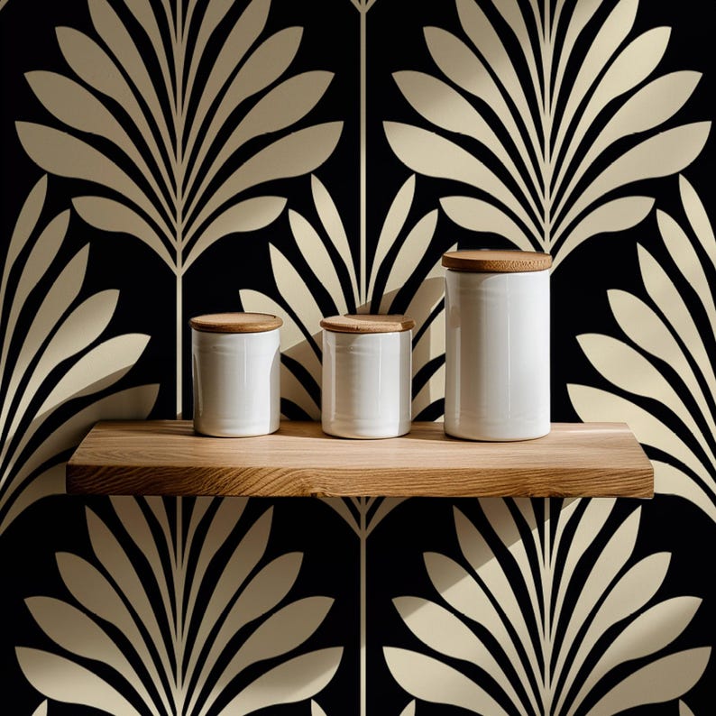 Papel pintado papel auténtico 100% ecológico | estampado art deco | 200x280cm (8 hojas)