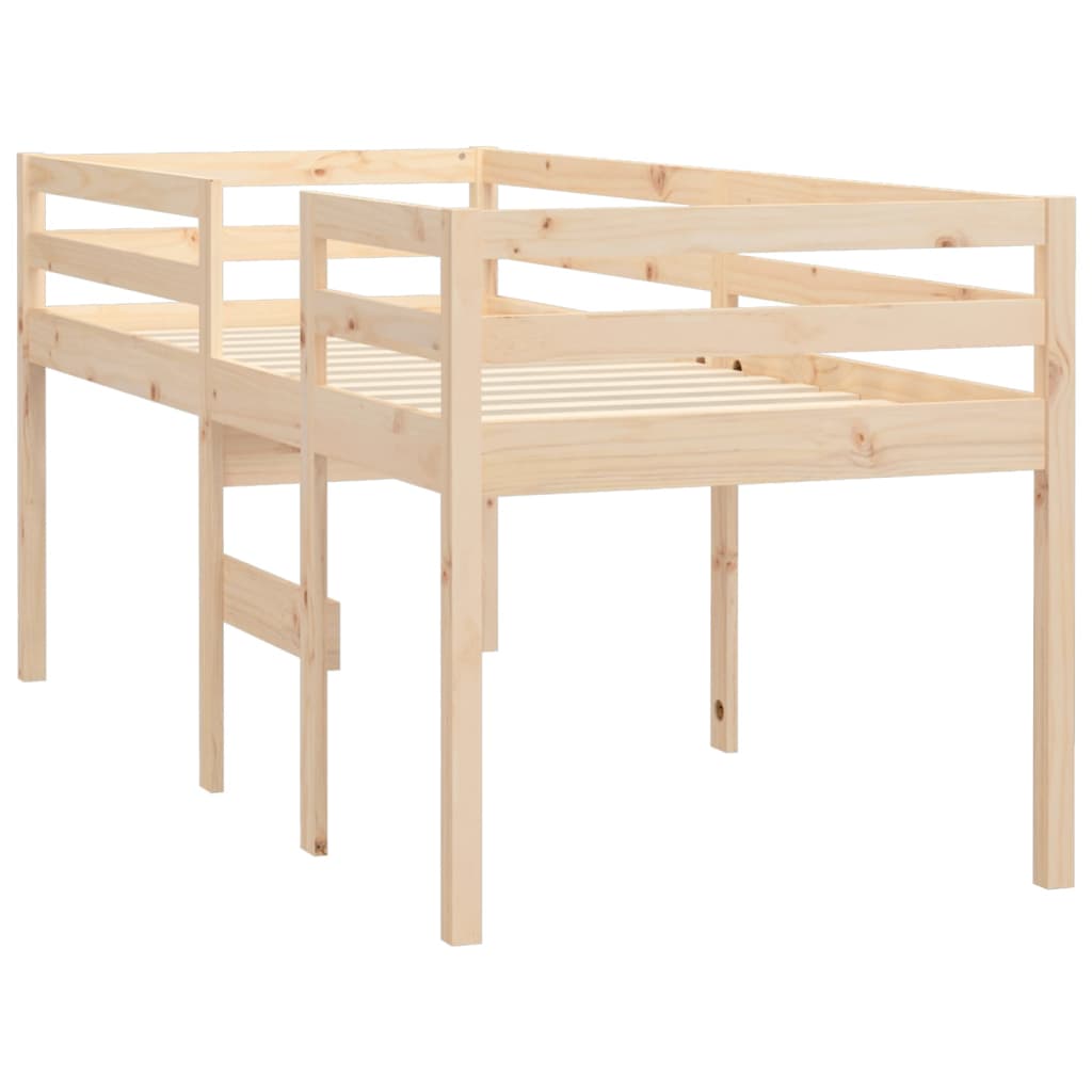 Lit haut 90x190 cm Bois de pin massif - 4
